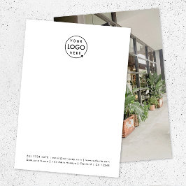 Cartão De Notas Logotipo comercial | Foto: Branco minimalista