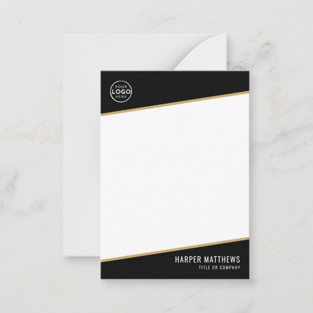 Cartão De Notas Logotipo Comercial Profissional (Frente)