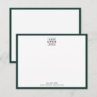 Cartão De Notas Logotipo da Empresa de Contato Borda Verde Florest