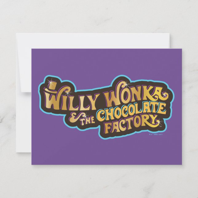 Cartão De Notas Logotipo da Willy Wonka & a Fábrica de Chocolate (Frente)