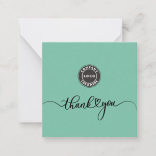 Cartão De Notas Logotipo de negócios personalizado elegante Obriga