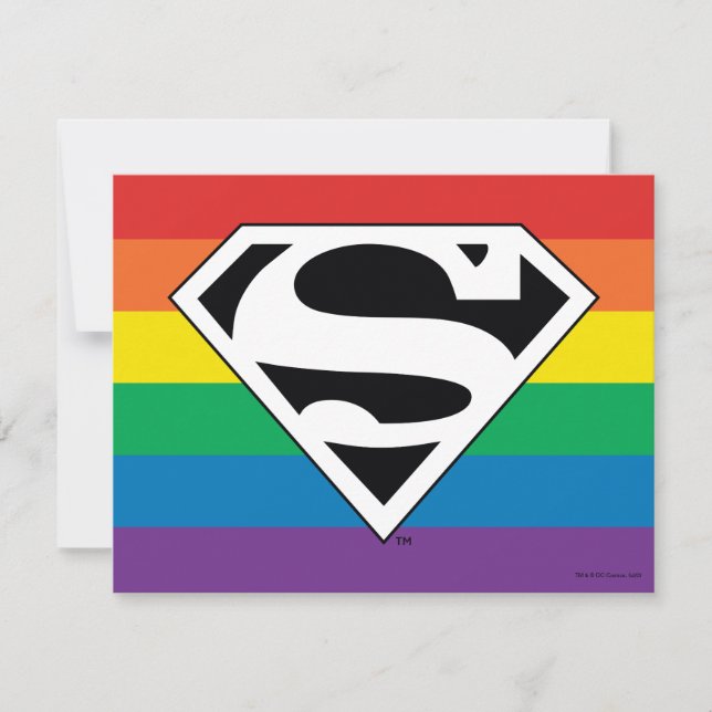 Cartão De Notas Logotipo do Super-Homem Rainbow (Frente)