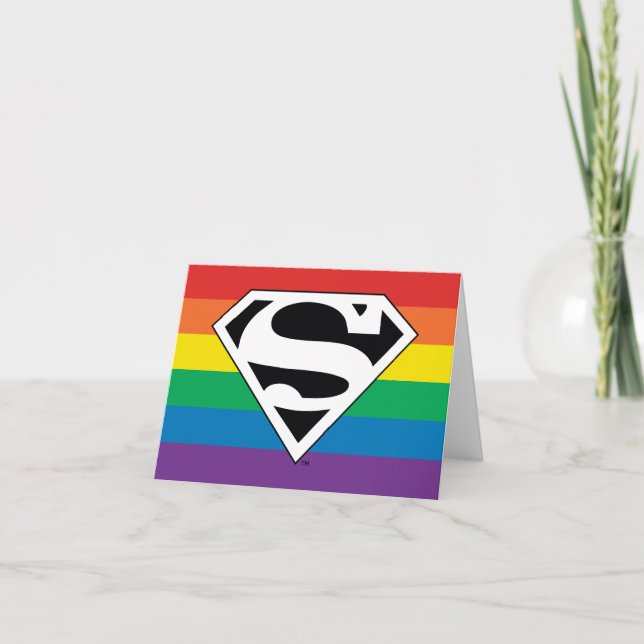 Cartão De Notas Logotipo do Super-Homem Rainbow (Frente)