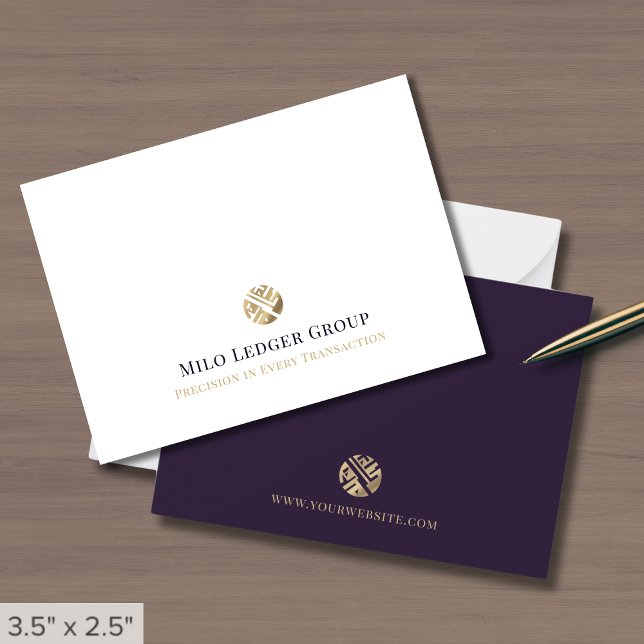 Cartão De Notas Logotipo Dourado Elegante Simples (Criador carregado)