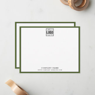 Cartão De Notas Logotipo Empresarial Cor da Marca Editável Borda O