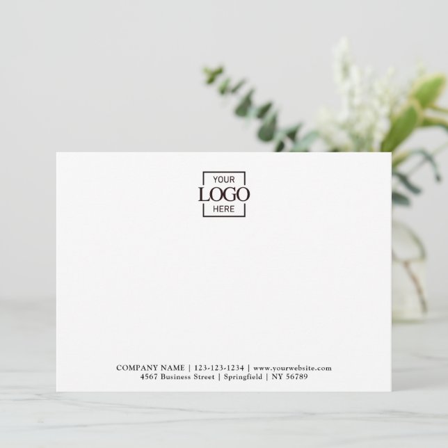 Cartão De Notas Logotipo Empresarial Personalizado Moderno e Plano (Em pé/Frente)