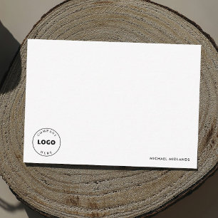 Cartão De Notas Logotipo Empresarial Preto e Branco Minimalista Si