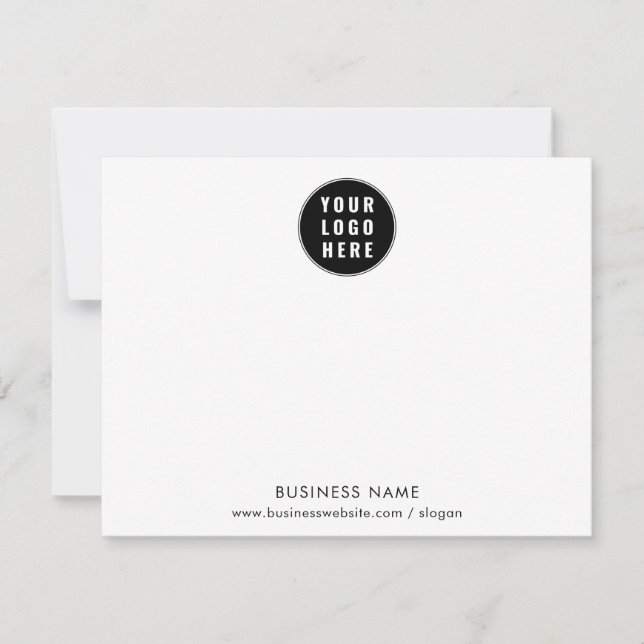 Cartão De Notas Logotipo Empresarial Simples Funcionários Personal (Frente)