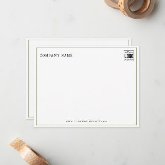 Cartão De Notas Logotipo Minimalista de Empresa Nome Linha Oliva