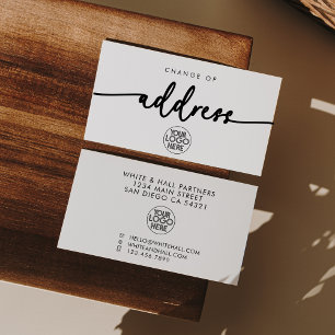 Cartão De Notas Logotipo Moderno de Empresa Script de Mudança de E