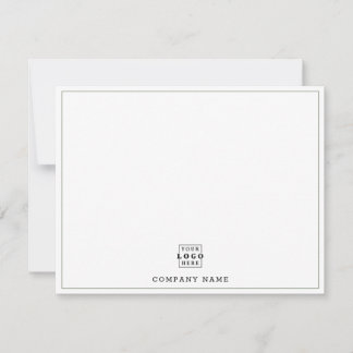 Cartão De Notas Logotipo personalizado da empresa com borda verde 