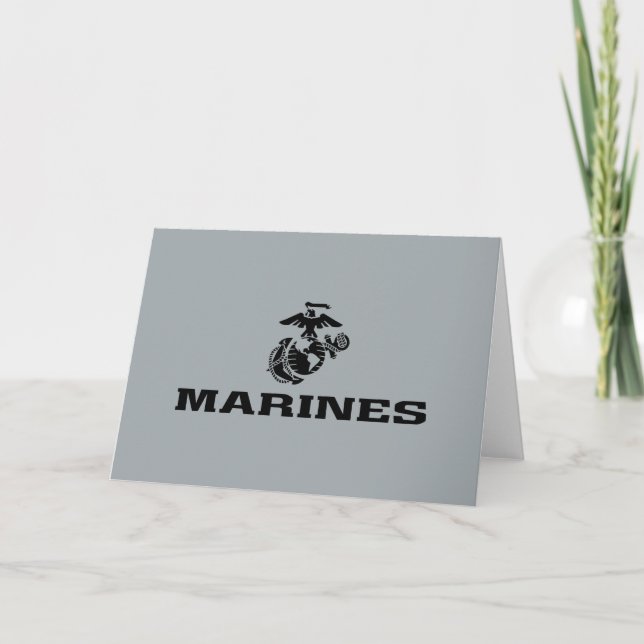 Cartão De Notas Logotipo preto empilhado do USMC (Frente)