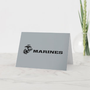 Cartão De Notas Logotipo preto empilhado do USMC