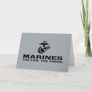 Cartão De Notas Logotipo preto empilhado do USMC "Os poucos, os or