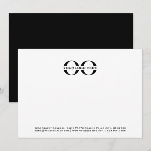 Cartão De Notas Logotipo profissional preto e branco 5x7