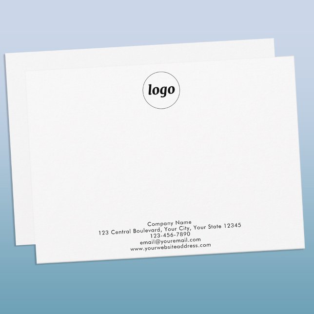 Cartão De Notas Logotipo Profissional Simples (Logo custom text promotional business notecard)