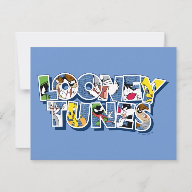 Cartão De Notas LOONEY TUNES™ Characters in Letting (Frente)