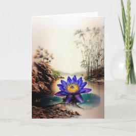 Cartão De Notas Lotus Azul Emergindo das Águas Mortas (Vietnamita)