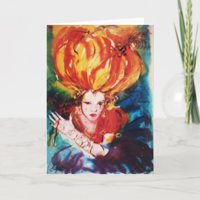 CARTÃO DE NOTAS LOURO NO MONOGRAMA VERMELHO (Frente)