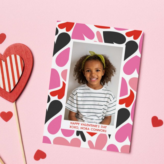 CARTÃO DE NOTAS LOVE HEARTS COLLAGE PHOTO CLASSROOM VALENTINES (Criador carregado)