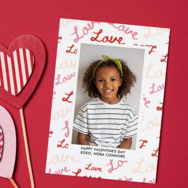 CARTÃO DE NOTAS LOVE SCRIPT COLLAGE PHOTO CLASSROOM VALENTINES (Criador carregado)