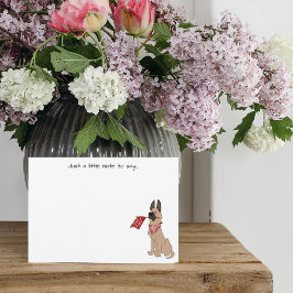 Cartão De Notas Love You Cute Dog Flat Note Card