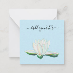 Cartão De Notas Luminosa para Flor de Lotus Branco Personalizável