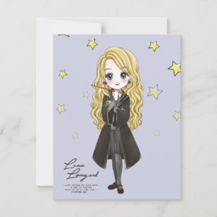 Cartão De Notas Luna Lovegood Aquarela Mágica