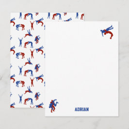 Cartão De Notas Luta Livre Greco-Romana Nome Personalizado