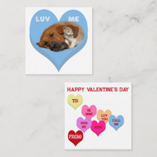 Cartão De Notas LUV ME Valentine's Critters Conversation Hearts
