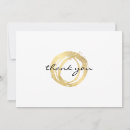 Cartão De Notas Lúxe Faux Dourado Círculo Pintado Obrigado