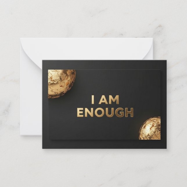 Cartão De Notas Luxe "I AM ENOUGH" Affirmation Card (Frente)