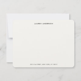 Cartão De Notas Luxo minimalista, marfim personalizado, flat