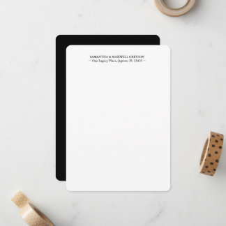 Cartão De Notas Luxury Black Elegant Personalizado Obrigado