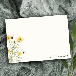 Cartão De Notas Mãe Amarelo De Flor Selvagem Para Serem Aquarela N