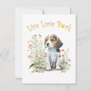 Cartão De Notas Mãe de Beagle Floral