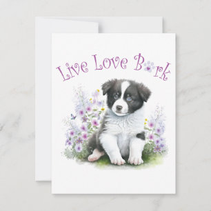 Cartão De Notas Mãe de Border Collie Floral