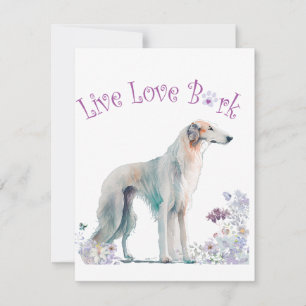 Cartão De Notas Mãe de Borzoi Floral
