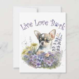 Cartão De Notas Mãe de Cachorro Chihuahua Floral