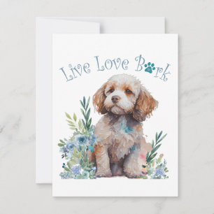 Cartão De Notas Mãe de Cachorro Cockapoo Floral