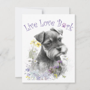 Cartão De Notas Mãe de Cachorro Schnauzer Floral