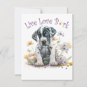 Cartão De Notas Mãe de Great Dane Floral