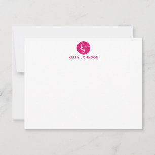 Cartão De Notas Magenta Cor-de-rosa - Letra Magenta com um Círculo