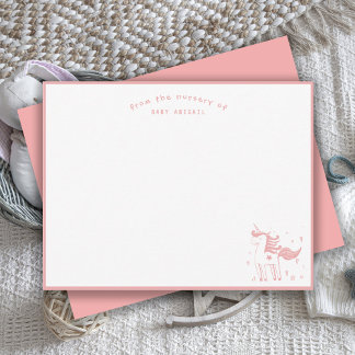 Cartão De Notas Magical Unicorn from the Nursery of Baby Girl