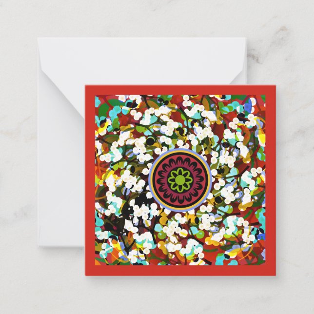 Cartão De Notas Mah Jongg Mistletoe Small Card (Frente)