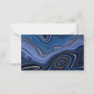 Cartão De Notas Malacite Azul Acentos Dourados Luxo Chic Pedra Pre