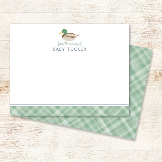Cartão De Notas Mallard Duck Preparppy Novo Baby Boy Stationery (Criador carregado)