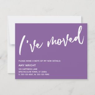 Cartão De Notas Manuscrito Casual Movimentei Roxo e Branco