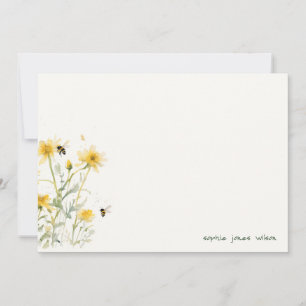 Cartão De Notas Margarida Amarela Flor Silvestre Para Abelha Neutr