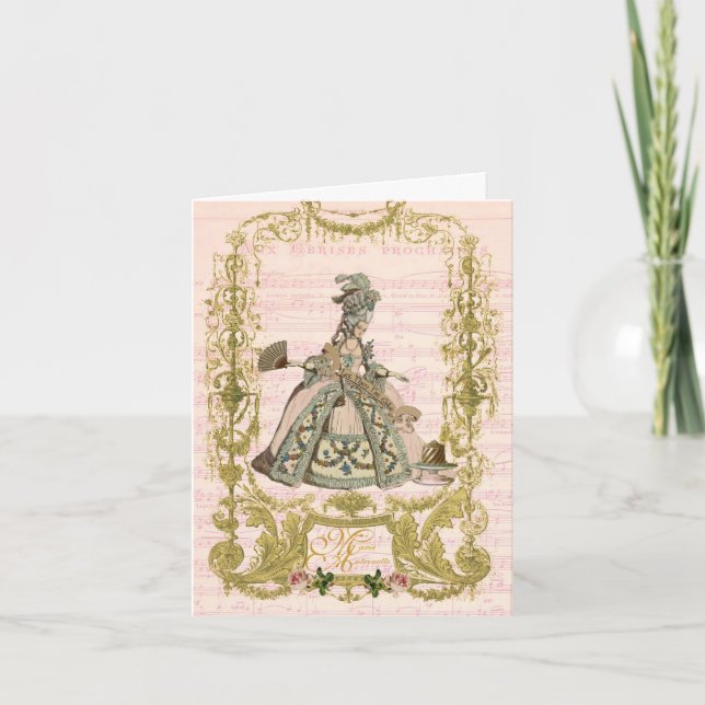 Cartão De Notas Marie Antoinette Peach Stationery Cerises (Frente)